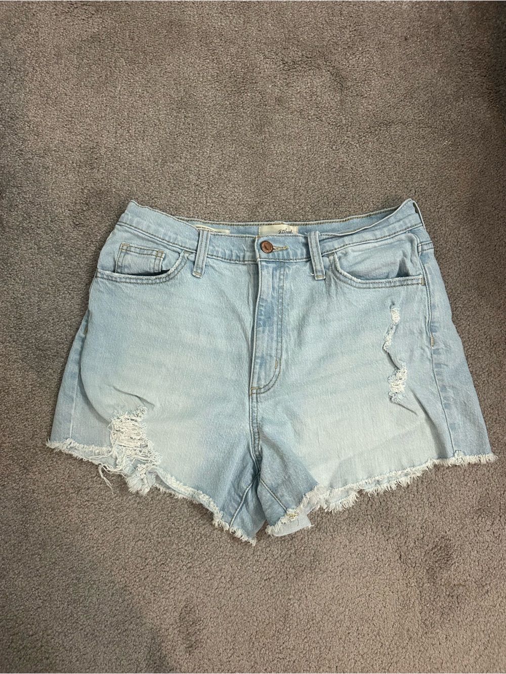 Universal Thread Light Blue Denim Skirt with Contrast Stitching